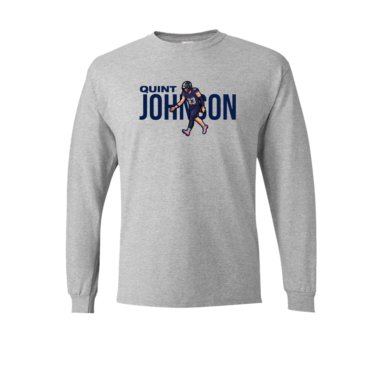Long Sleeve Tee — Player Name in Grey