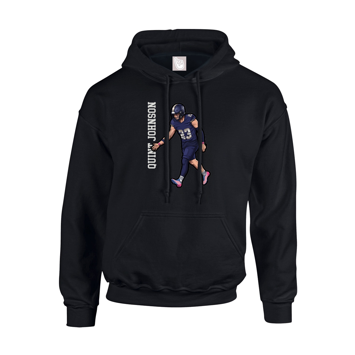 Youth Hoodie — Name Vertical in Black