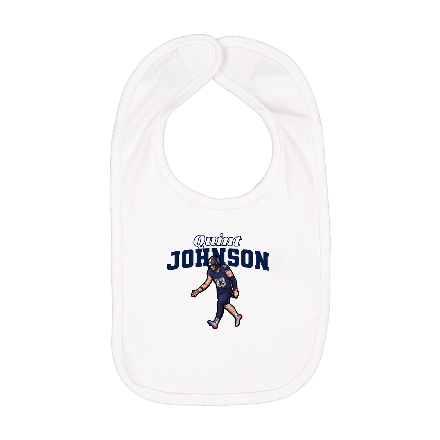 Infant Bib — Name Arch in White