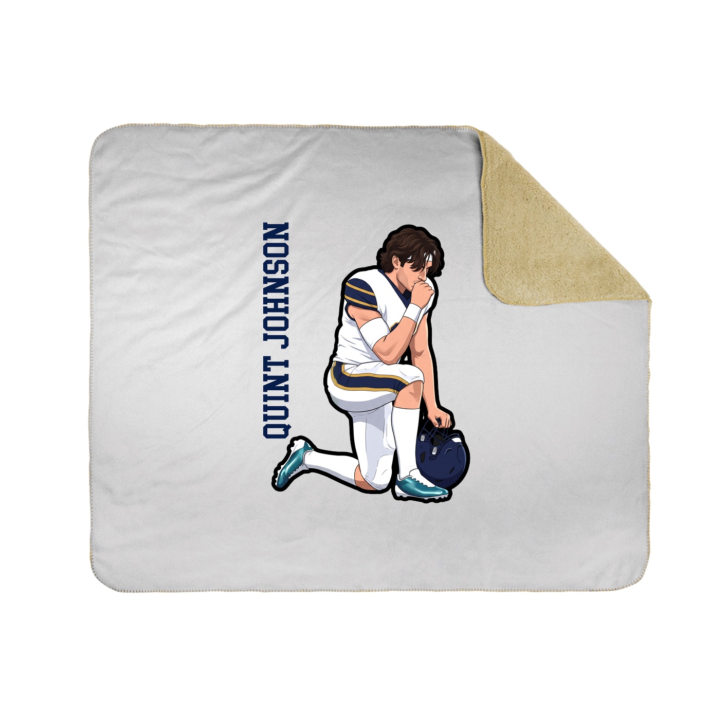 Throw Blanket — Name Vertical in White