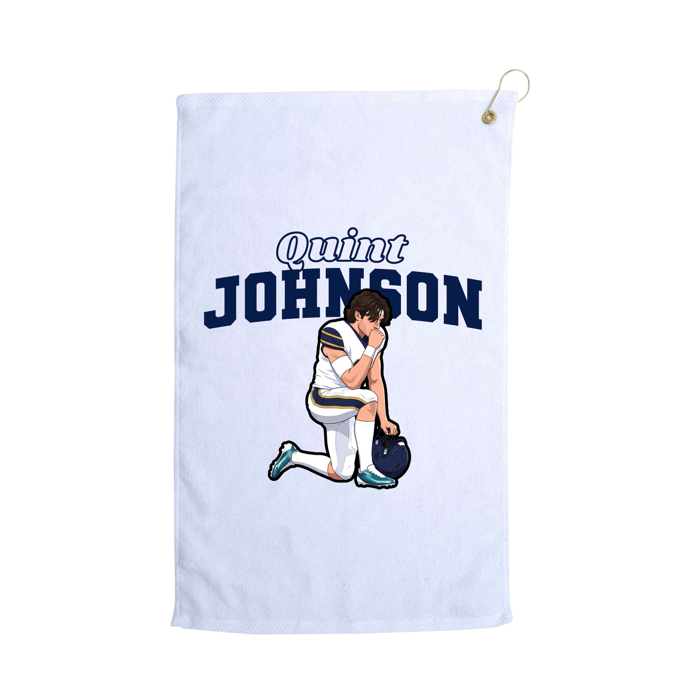 Golf Towel — Name Arch in White