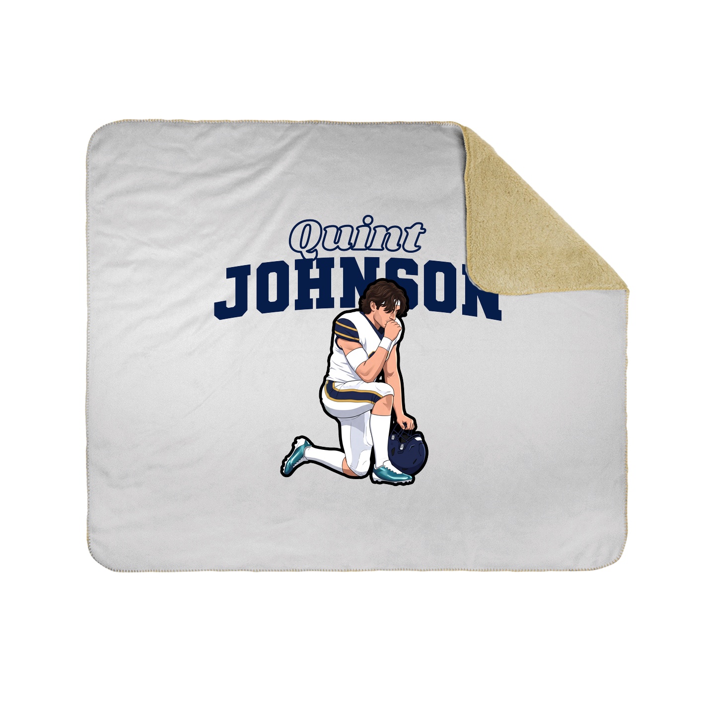 Throw Blanket — Name Arch in White
