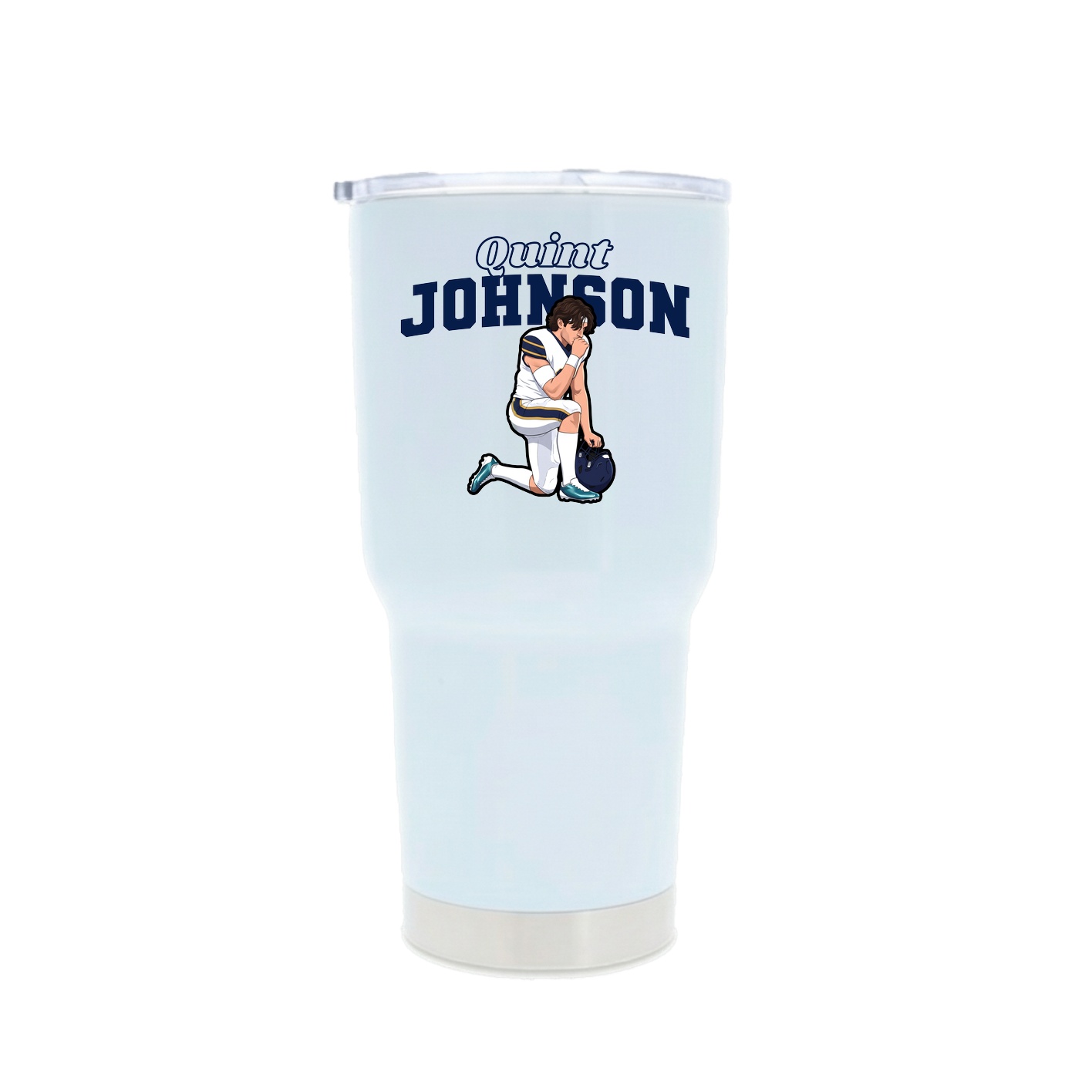 30oz Stainless Steel Tumbler — Name Arch in White