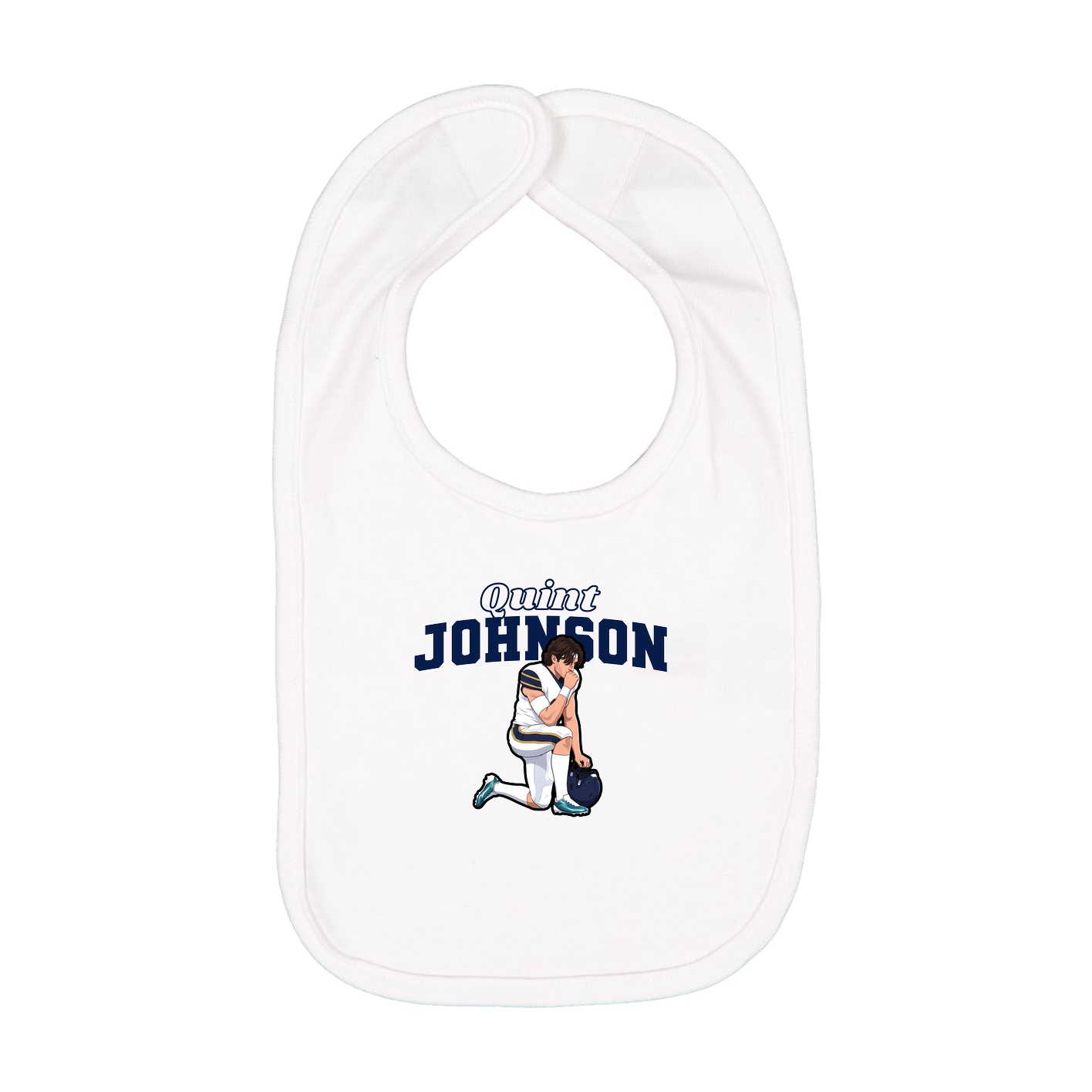 Infant Bib — Name Arch in White