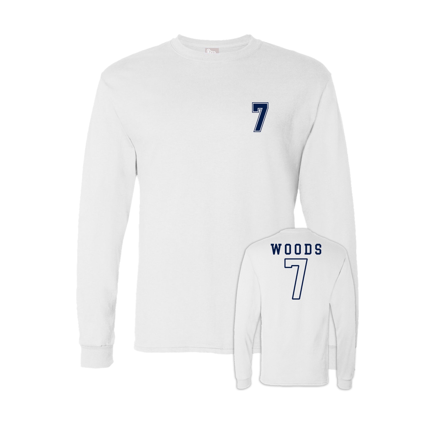 Long Sleeve Tee — Chest Back in White