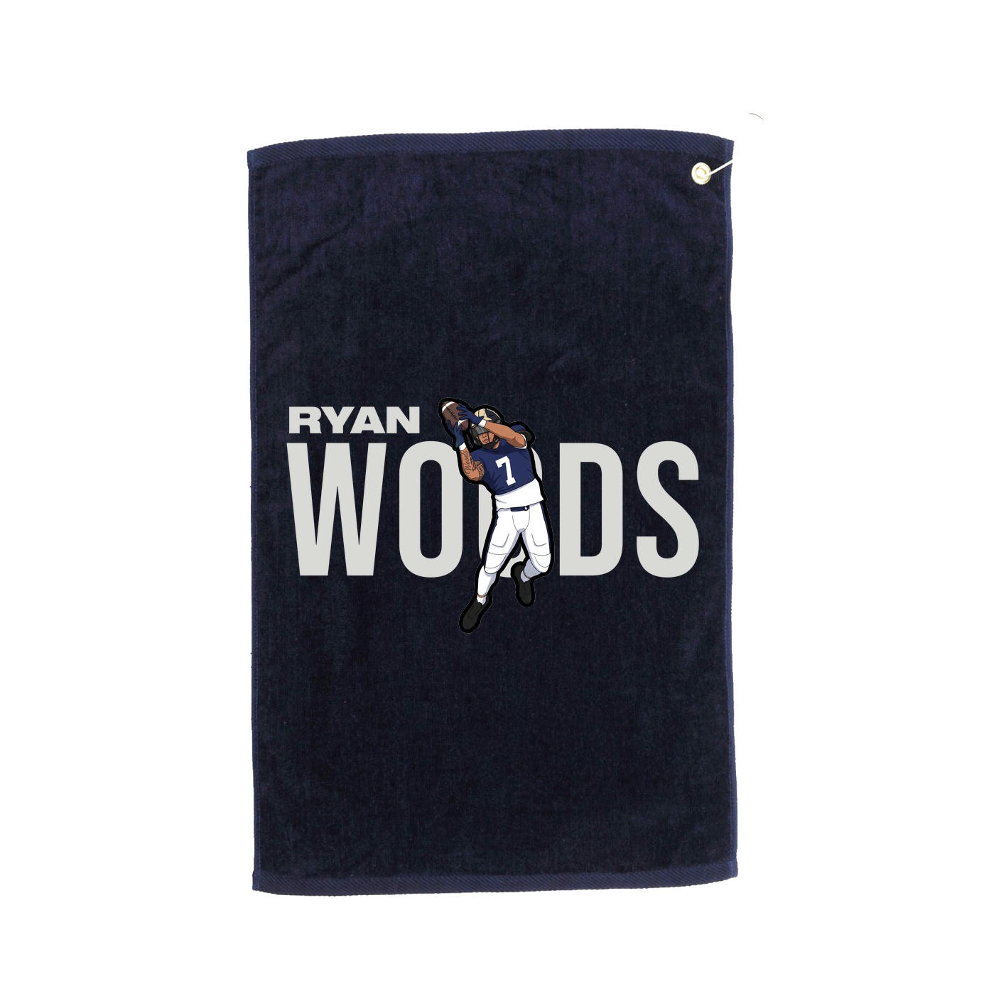 Golf Towel — Player Name in Navy