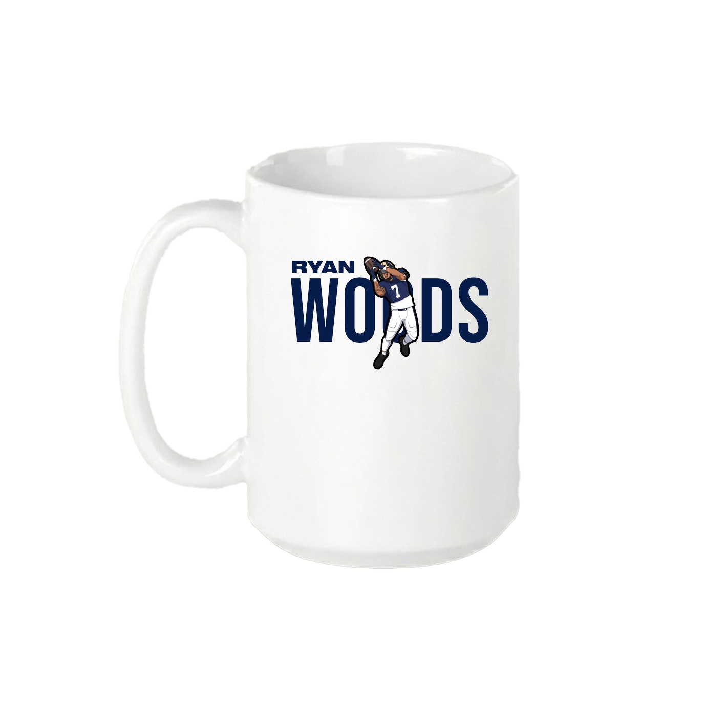 15oz Coffee Mug — Player Name in White