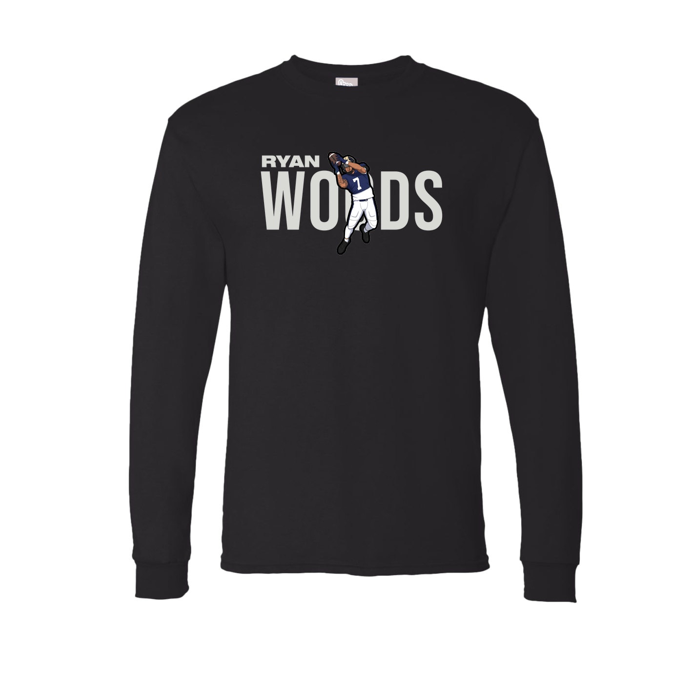 Long Sleeve Tee — Player Name in Black
