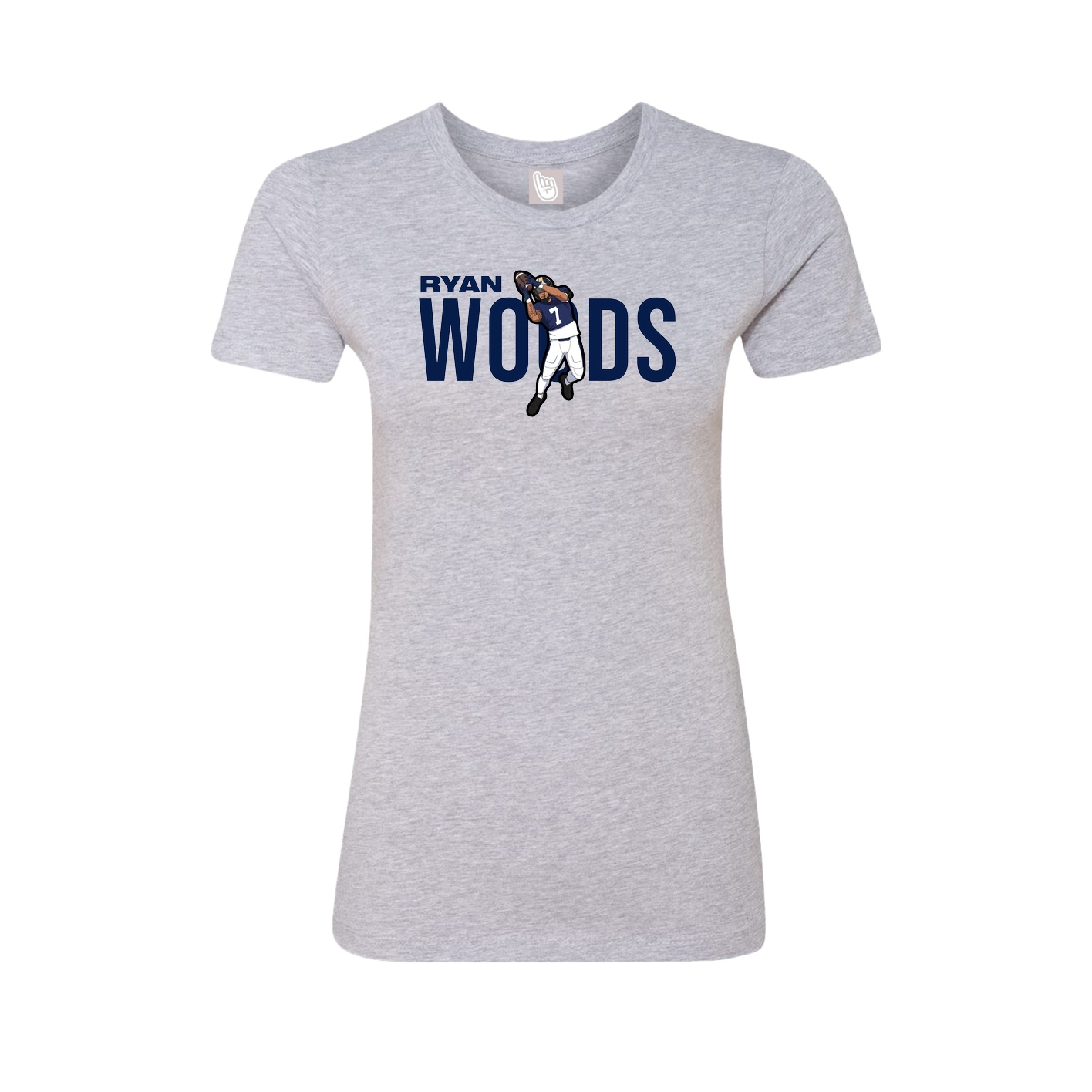 Fitted Women's Tee — Player Name in Grey