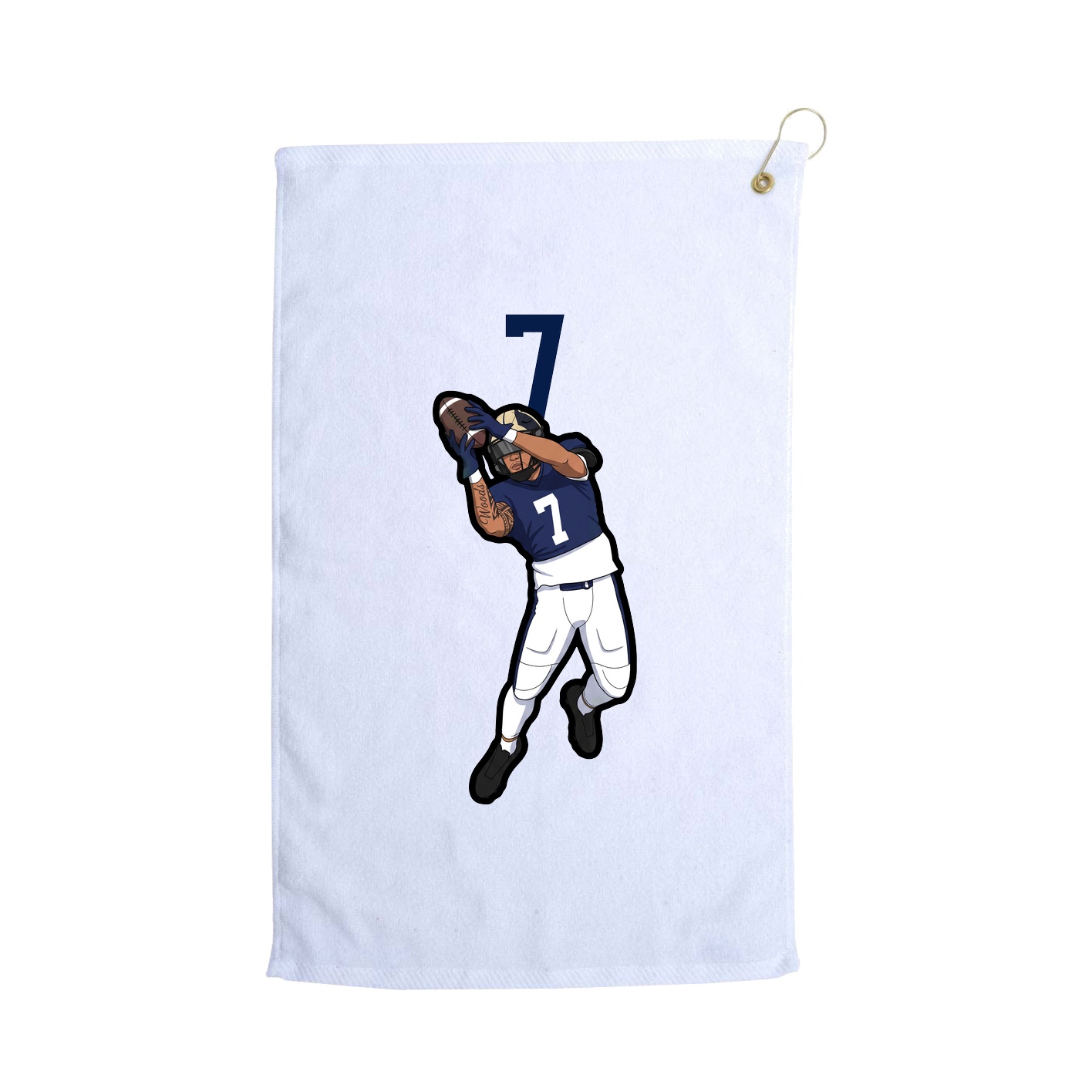 Golf Towel — Number Top in White