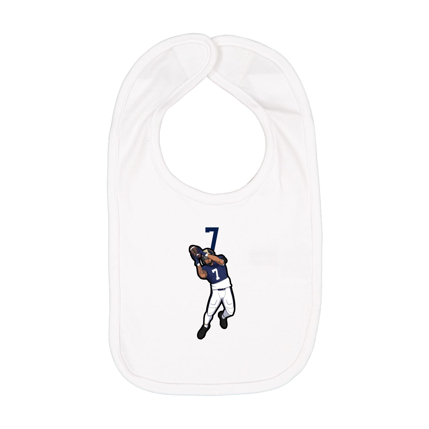 Infant Bib — Number Top in White