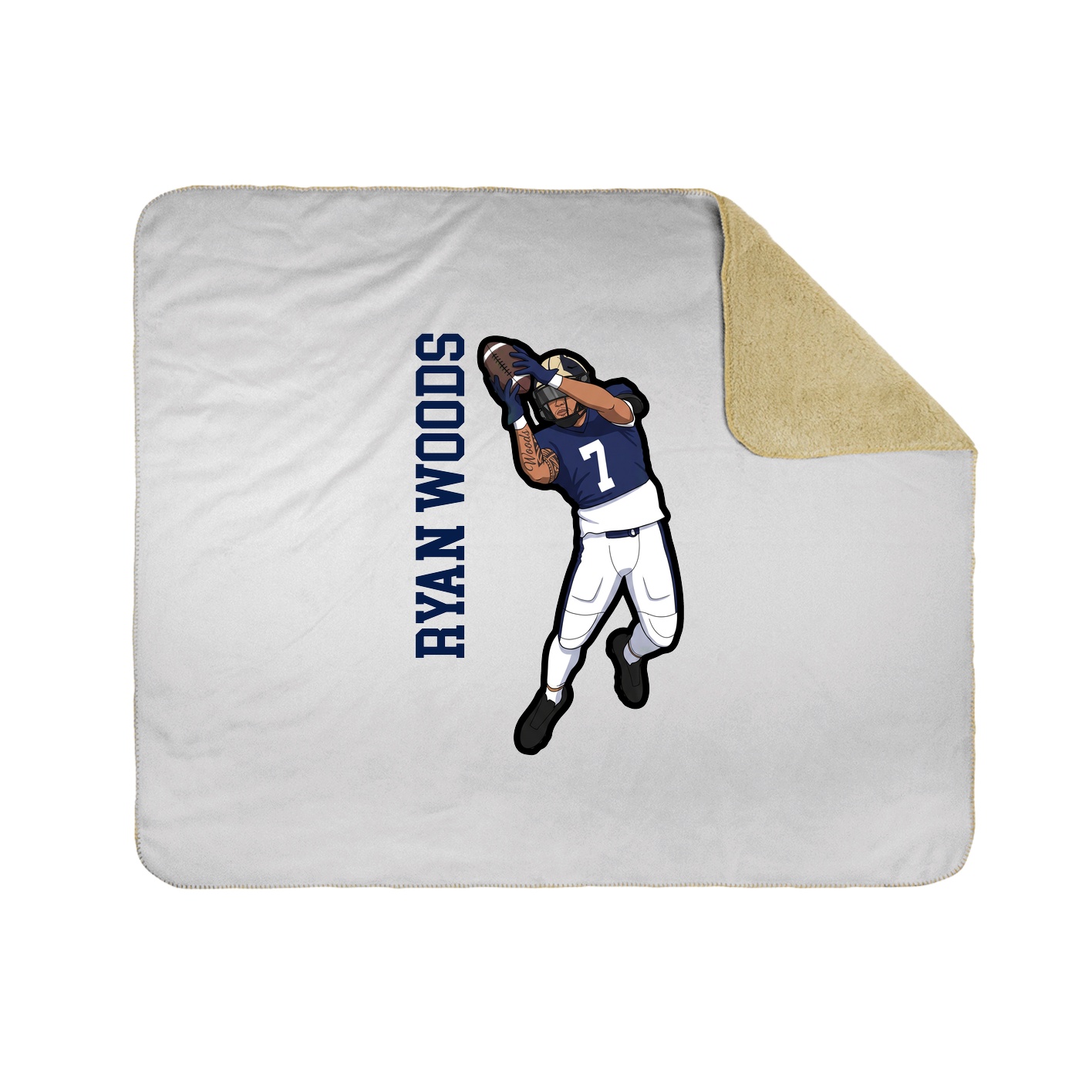 Throw Blanket — Name Vertical in White