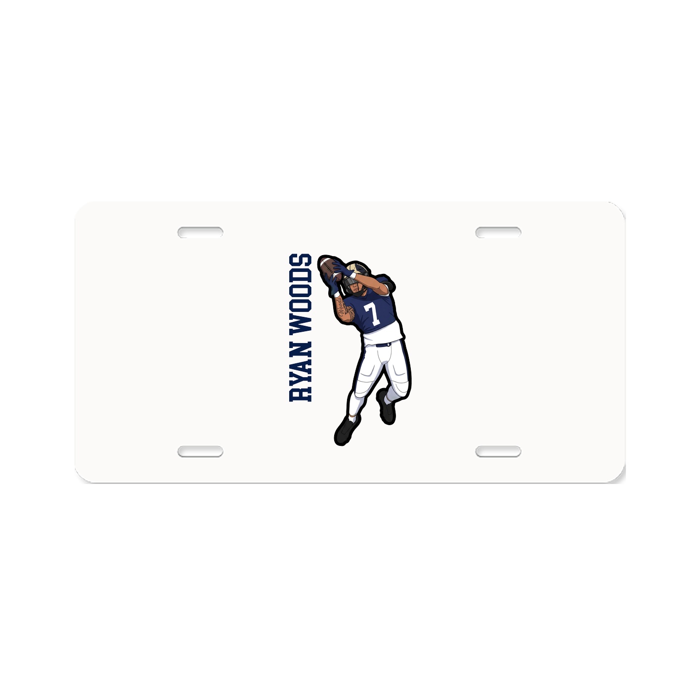 License Plate — Name Vertical in Classic