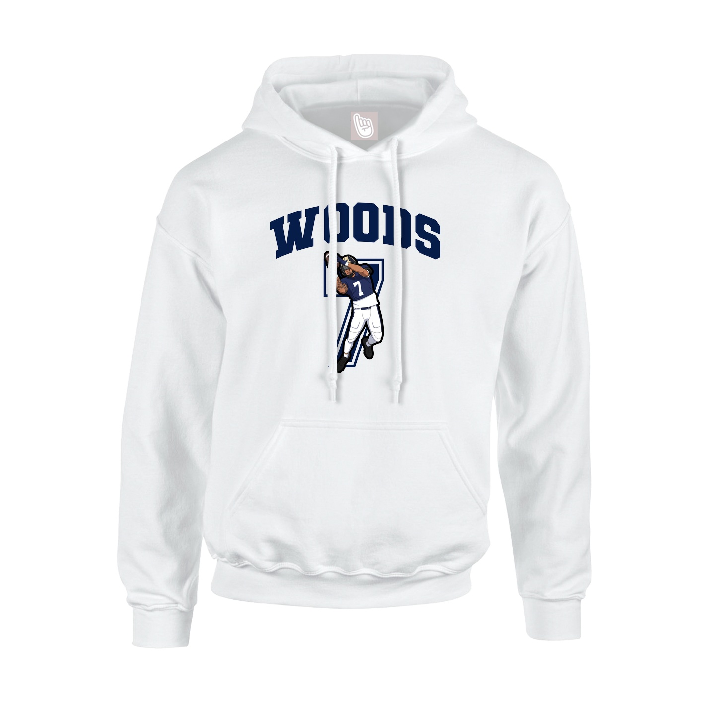 Youth Hoodie — Number in White