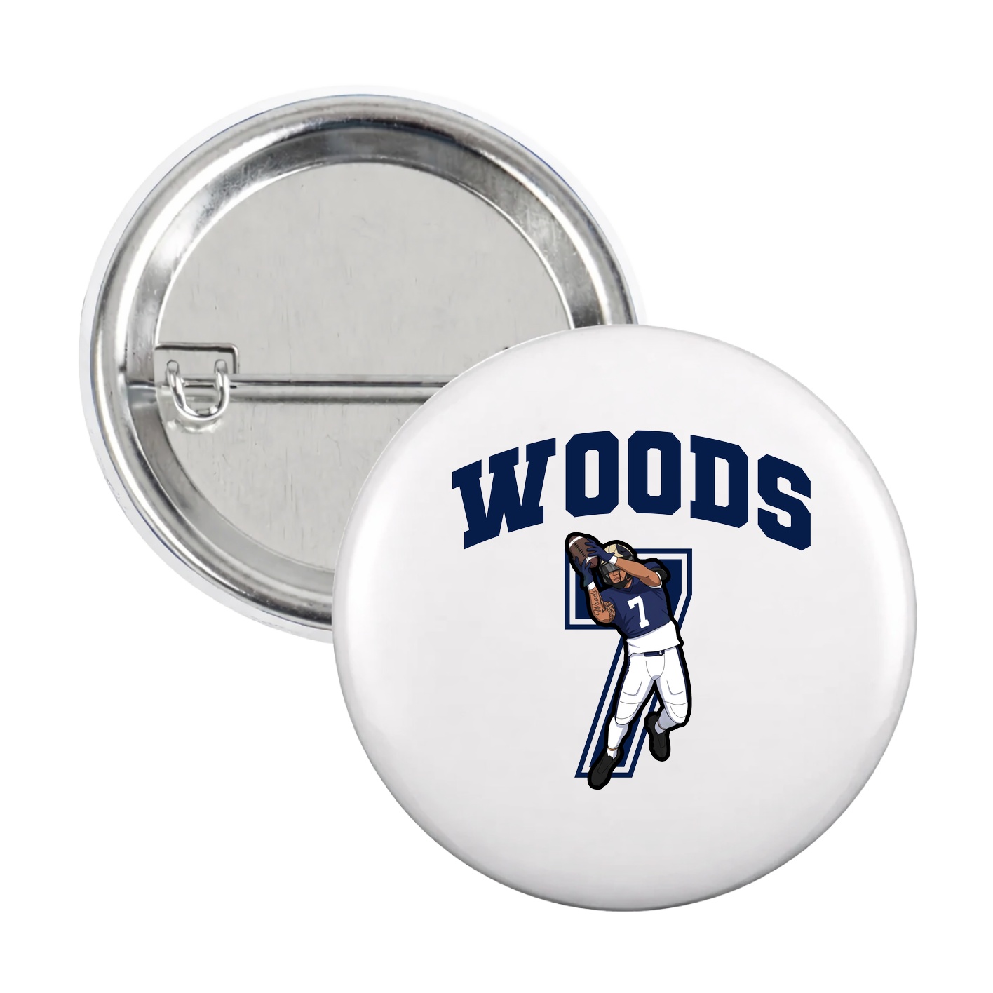 Game Day Button — Number in White