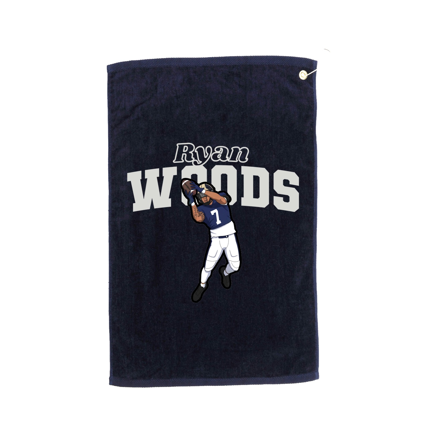 Golf Towel — Name Arch in Navy