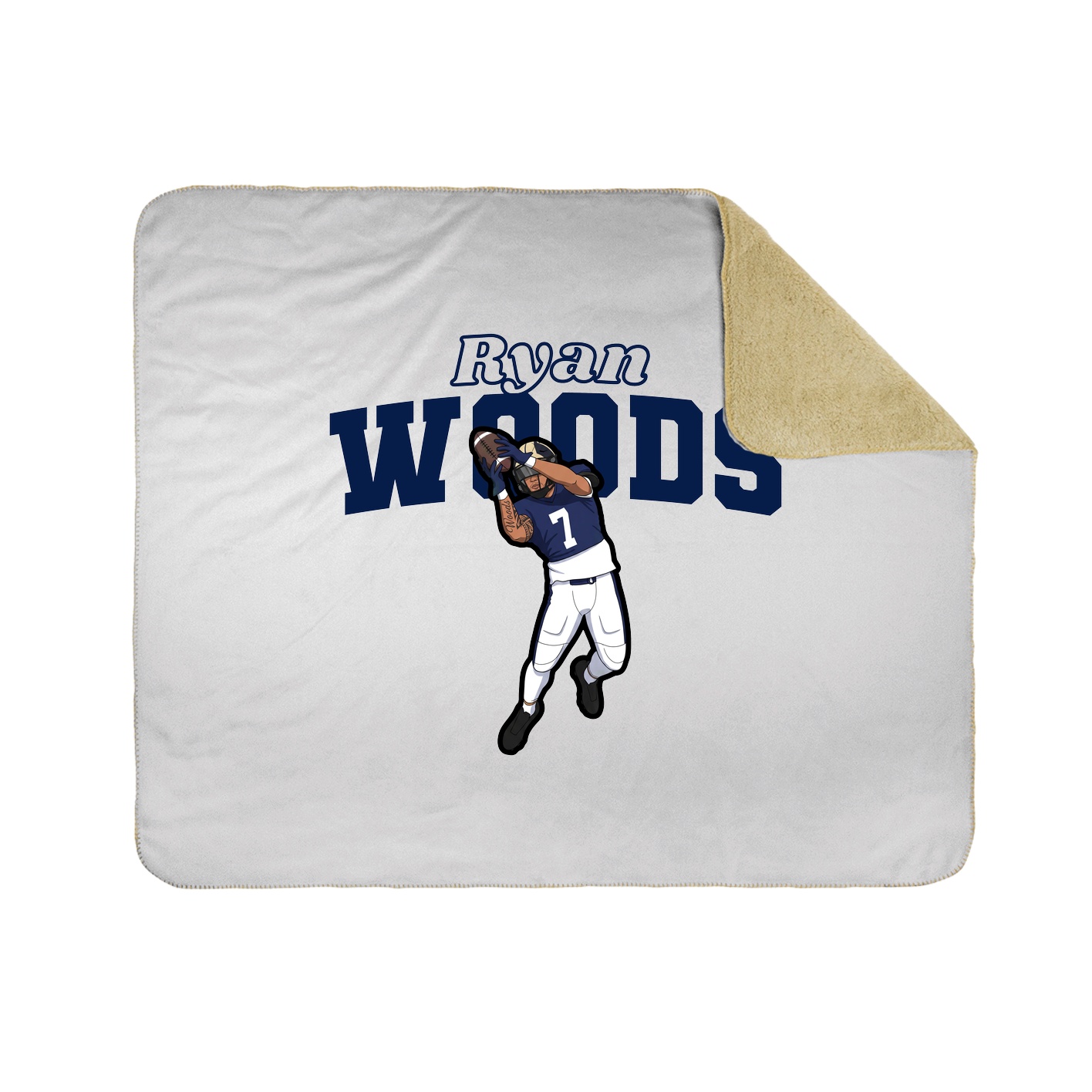 Throw Blanket — Name Arch in White