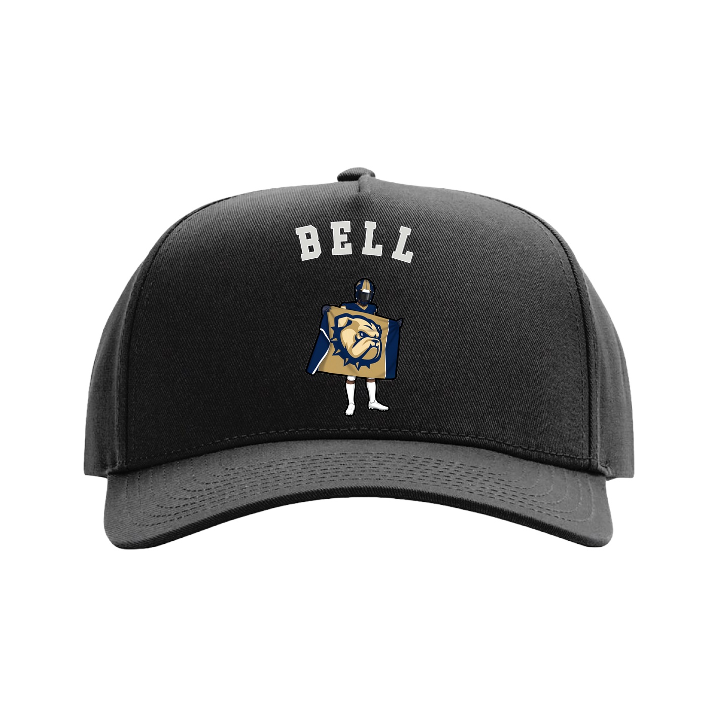 Full Fabric Five-Panel Champ Cap — Shirsey Arch in Black