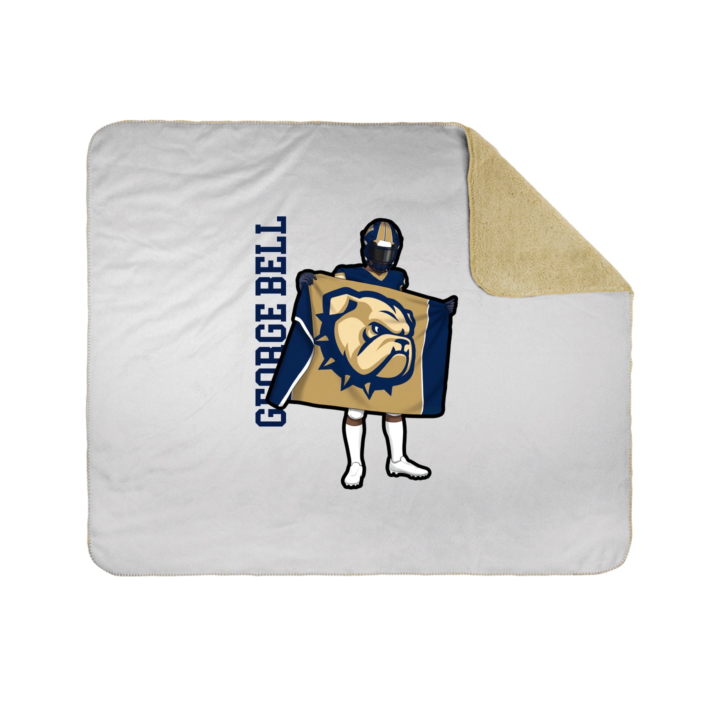 Throw Blanket — Name Vertical in White