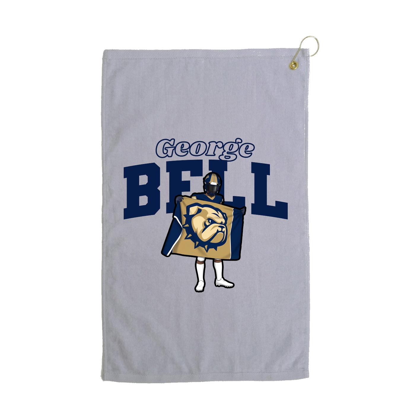 Golf Towel — Name Arch in Grey