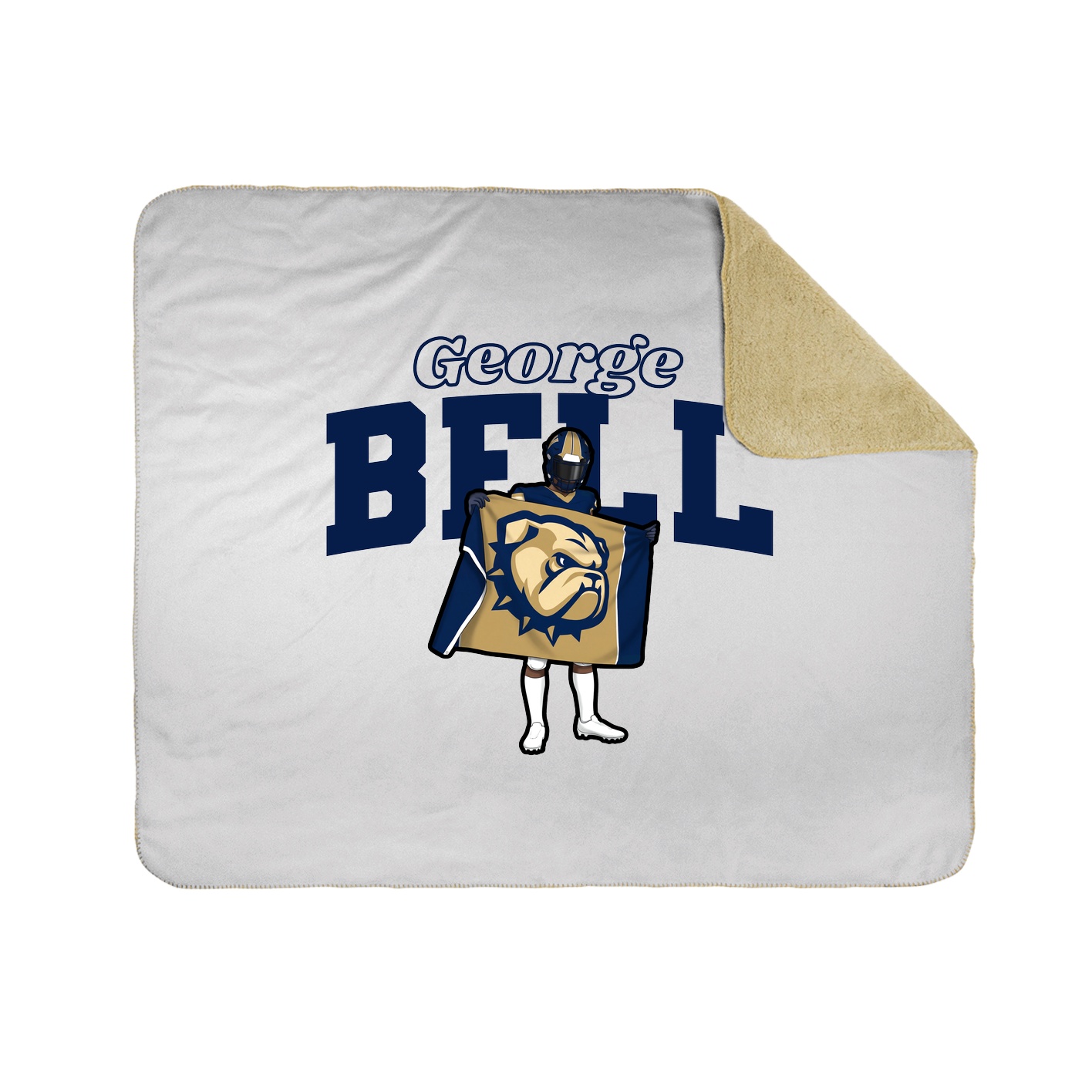 Throw Blanket — Name Arch in White