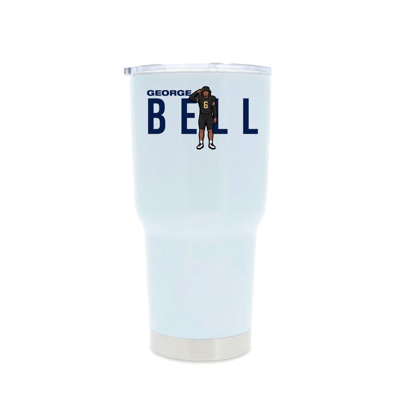 30oz Stainless Steel Tumbler — Player Name in White