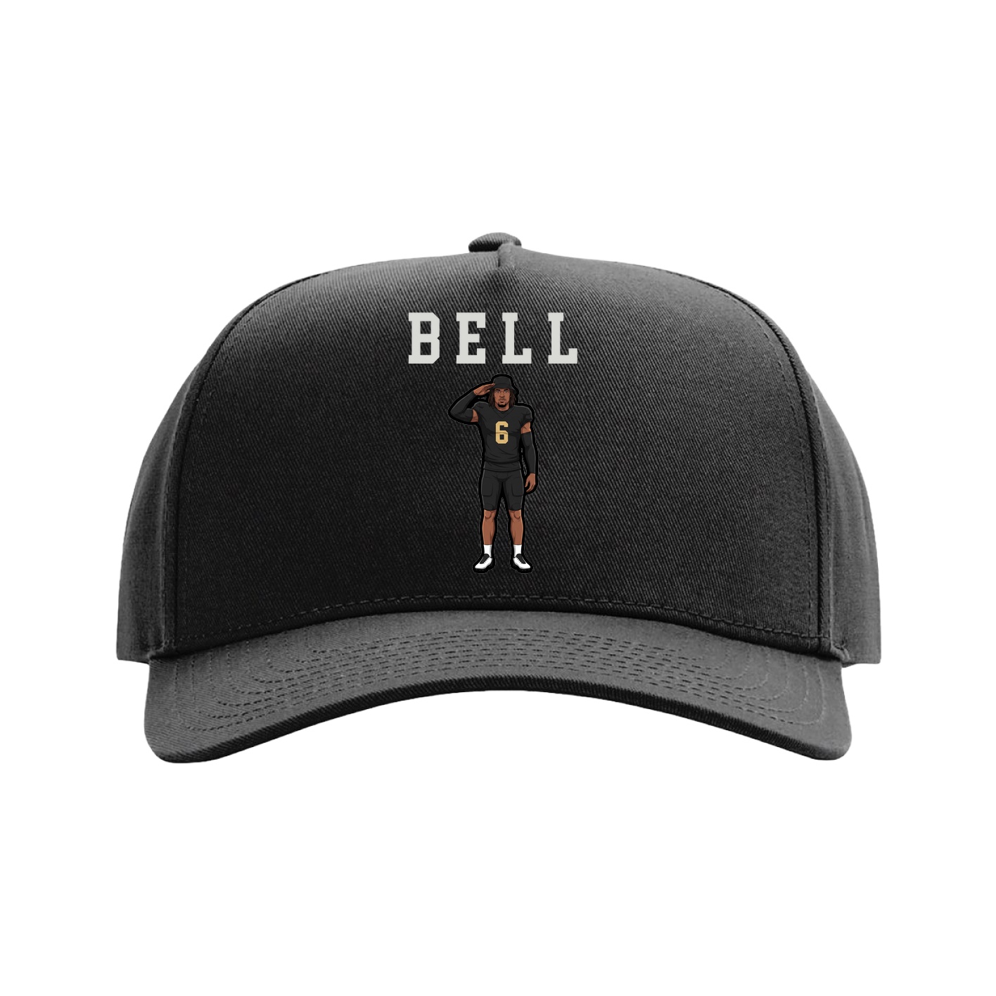 Full Fabric Five-Panel Champ Cap — Shirsey in Black