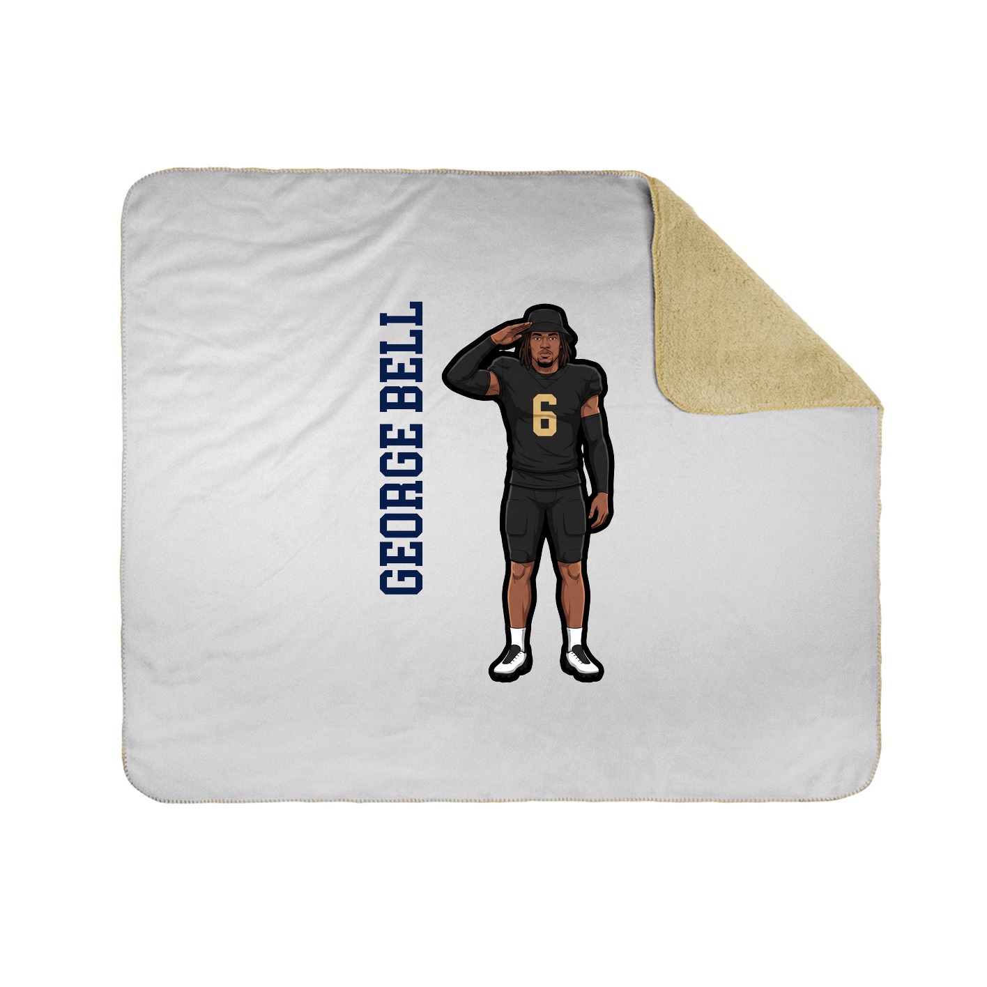 Throw Blanket — Name Vertical in White