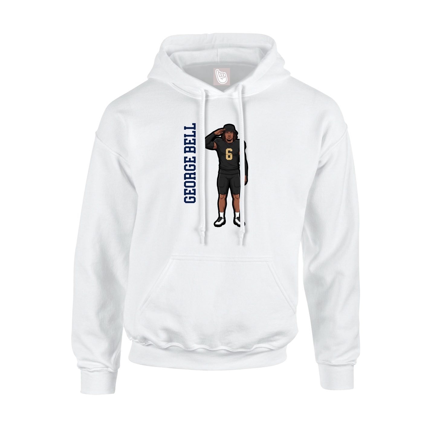 Youth Hoodie — Name Vertical in White