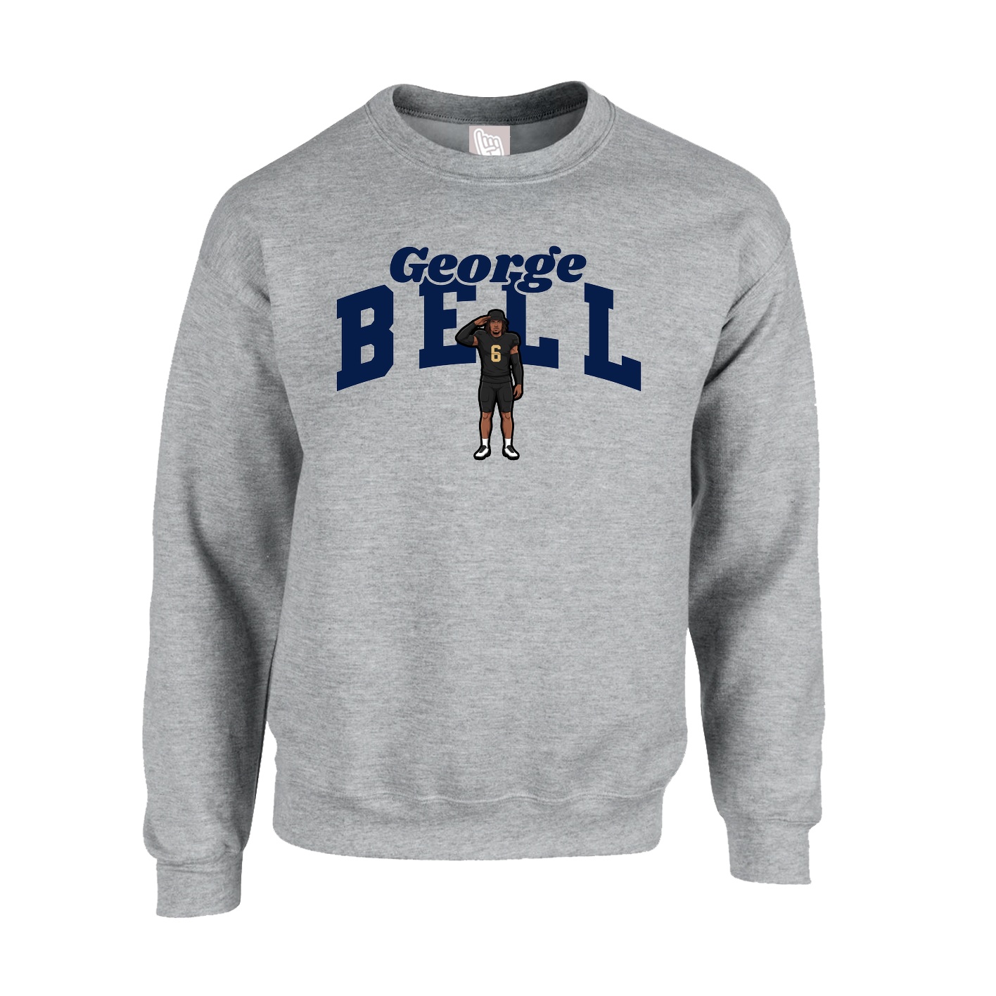 Fleece Crew — Signature Arch in Grey