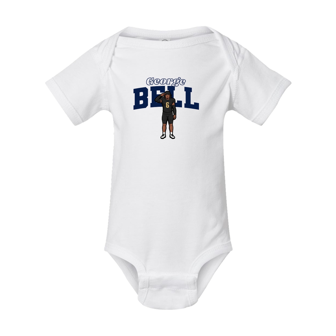 Baby Onesie — Name Arch in White