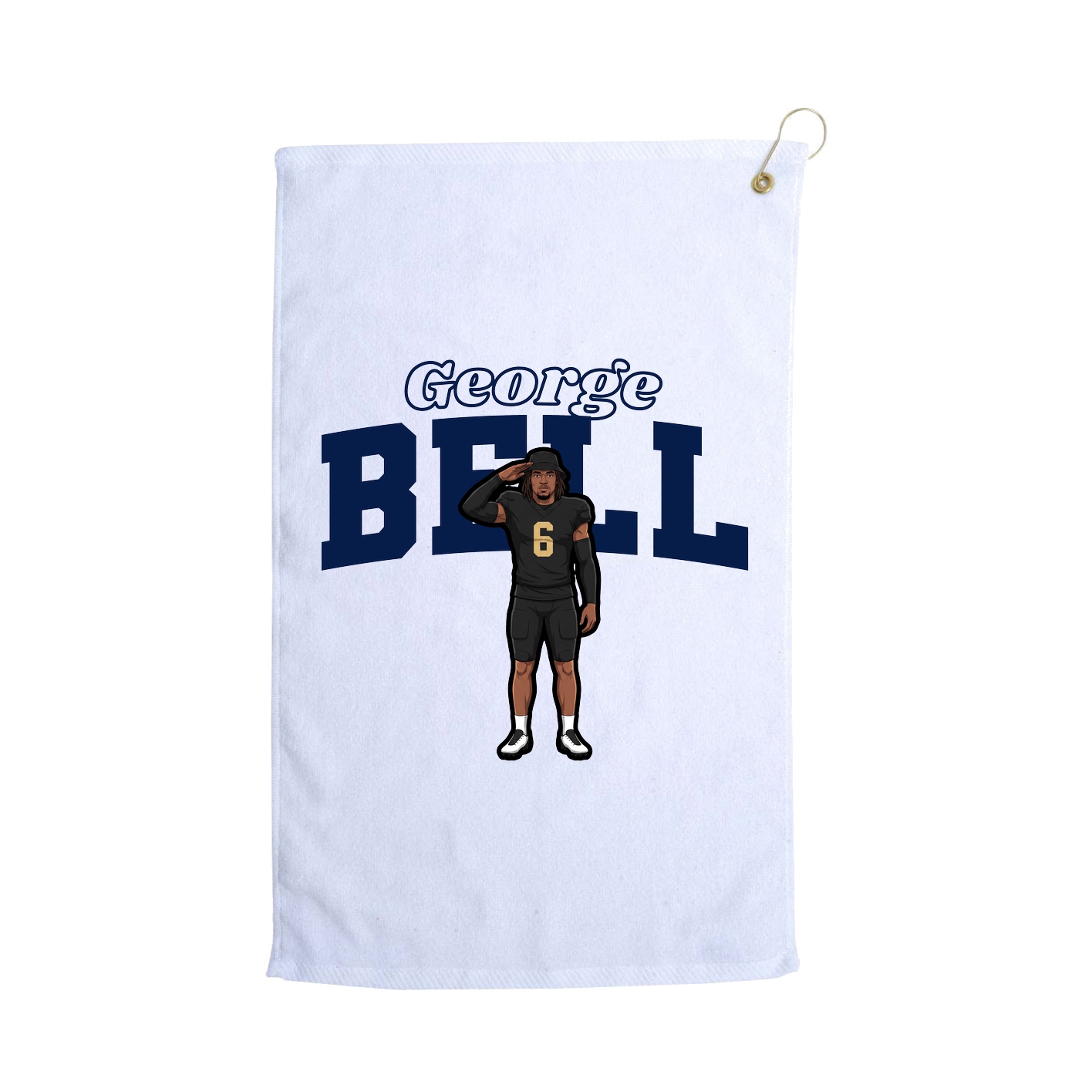 Golf Towel — Name Arch in White