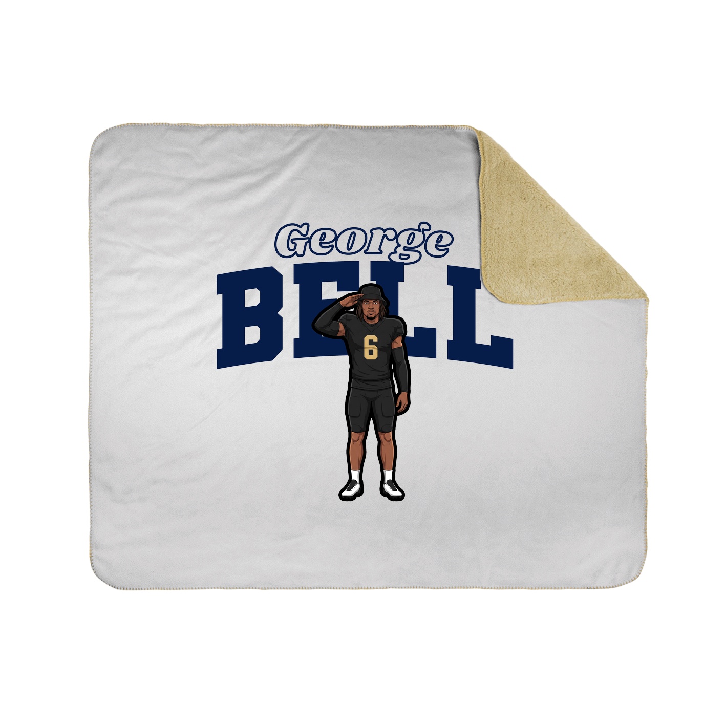 Throw Blanket — Name Arch in White