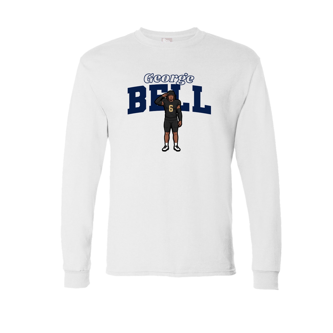 Long Sleeve Tee — Name Arch in White