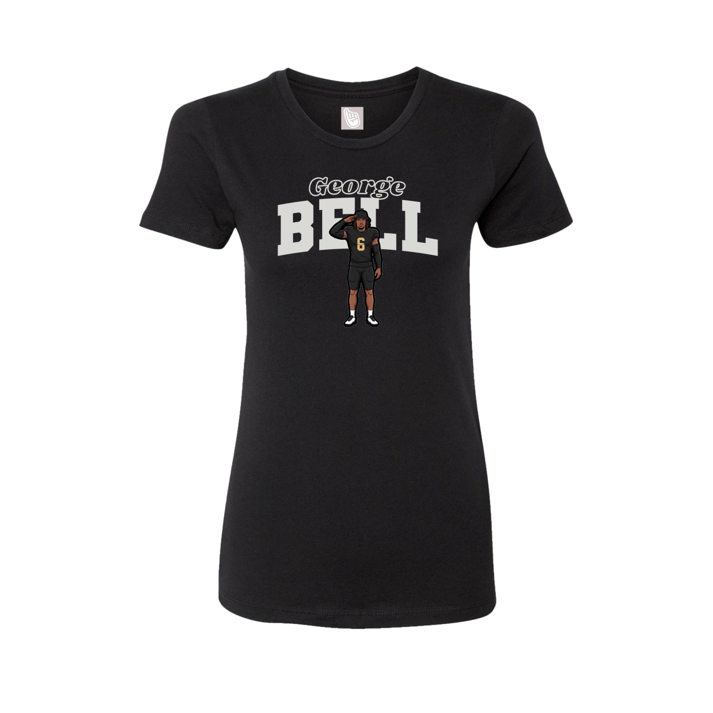 Fitted Women's Tee — Name Arch in Black