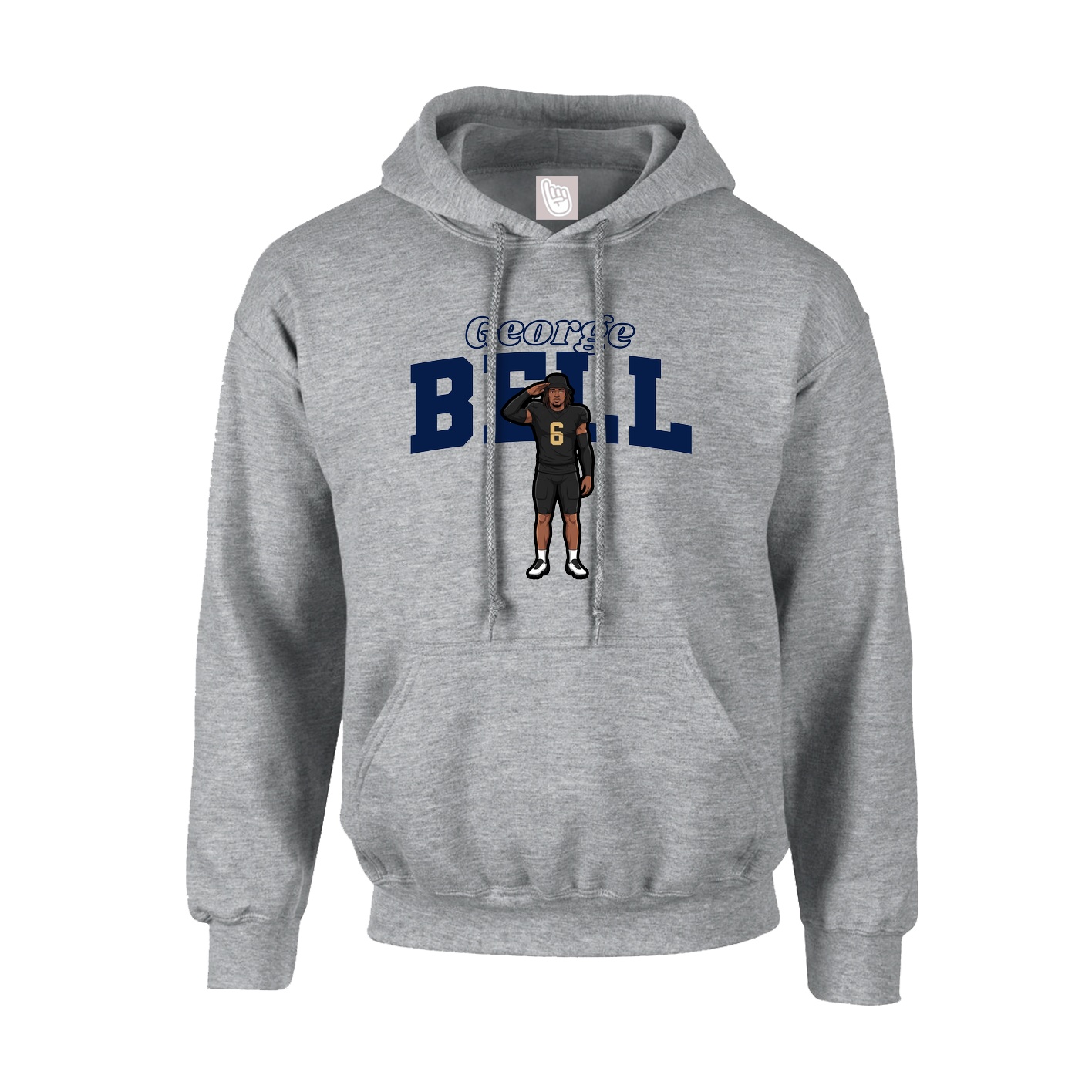 Hoodie — Name Arch in Grey