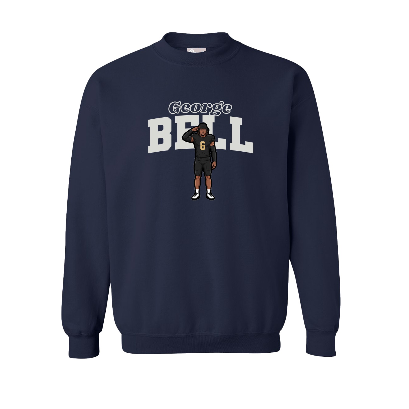 Fleece Crew — Name Arch in Navy