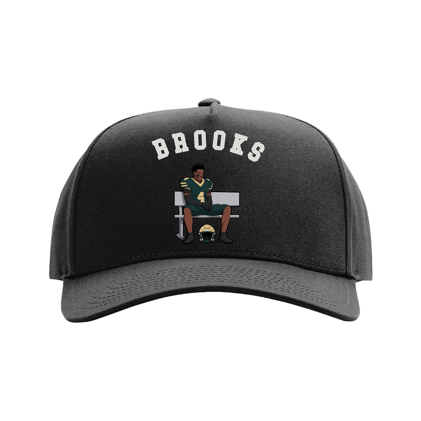 Full Fabric Five-Panel Champ Cap — Shirsey Arch in Black