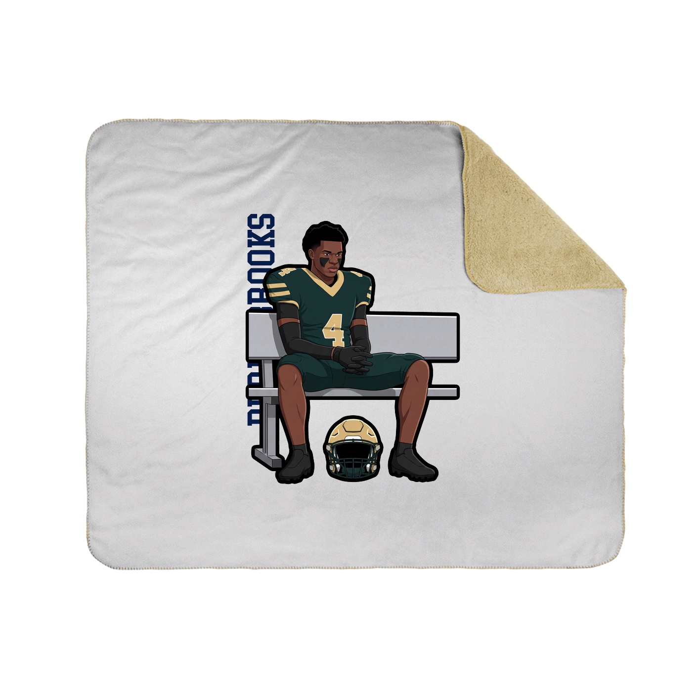 Throw Blanket — Name Vertical in White