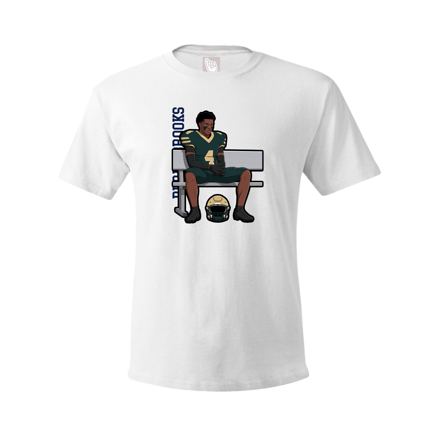Tee — Name Vertical in White