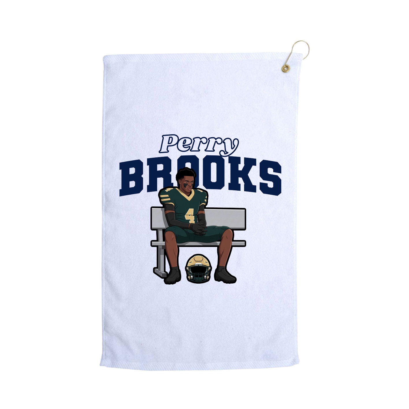 Golf Towel — Name Arch in White