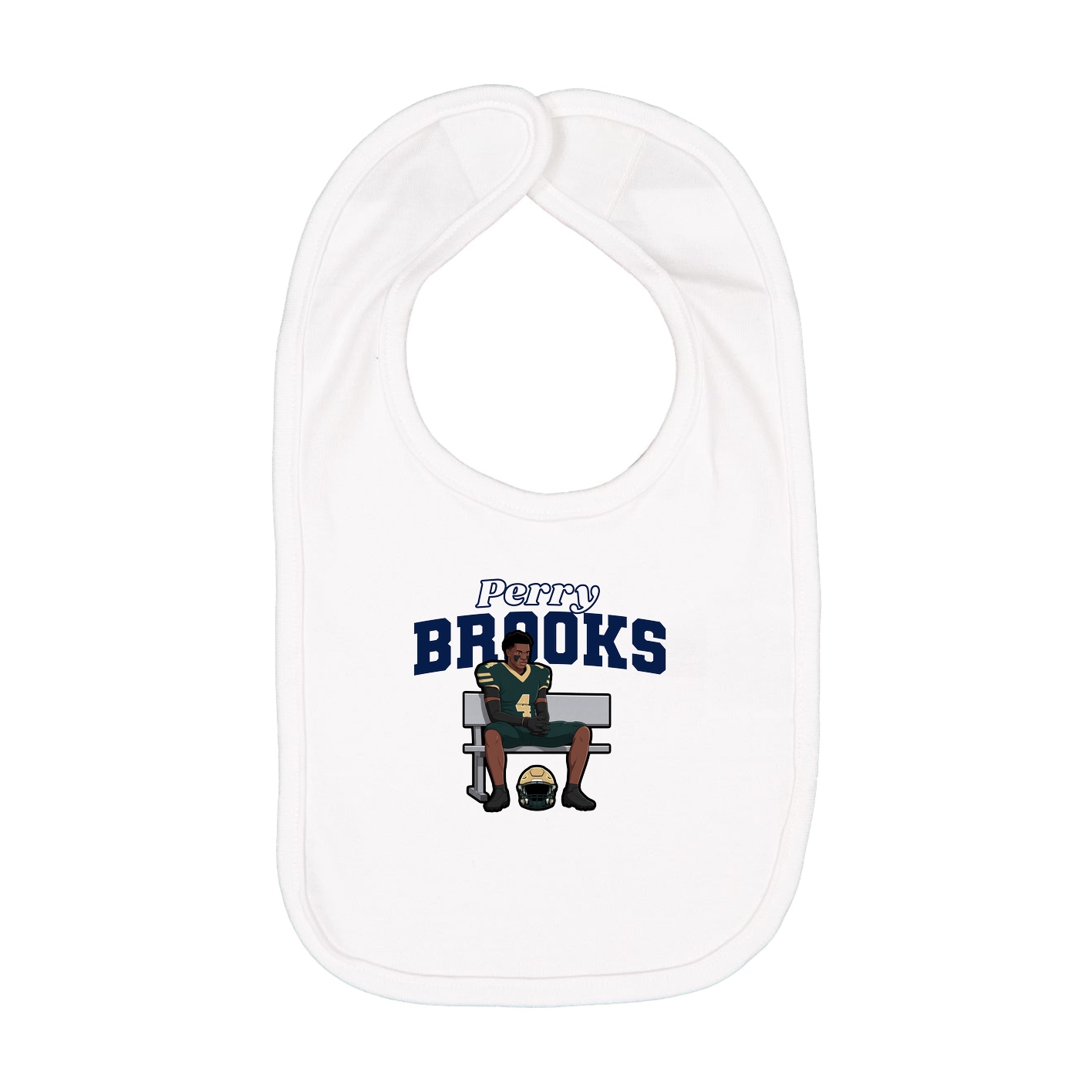 Infant Bib — Name Arch in White