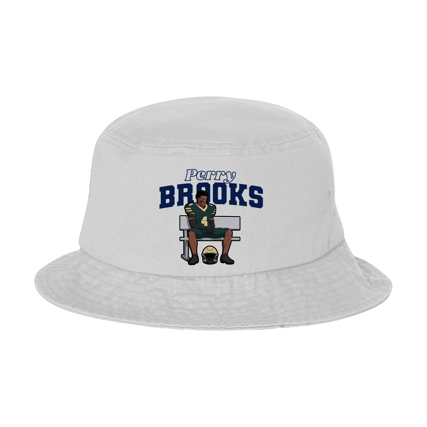 Bucket Cap — Name Arch in White