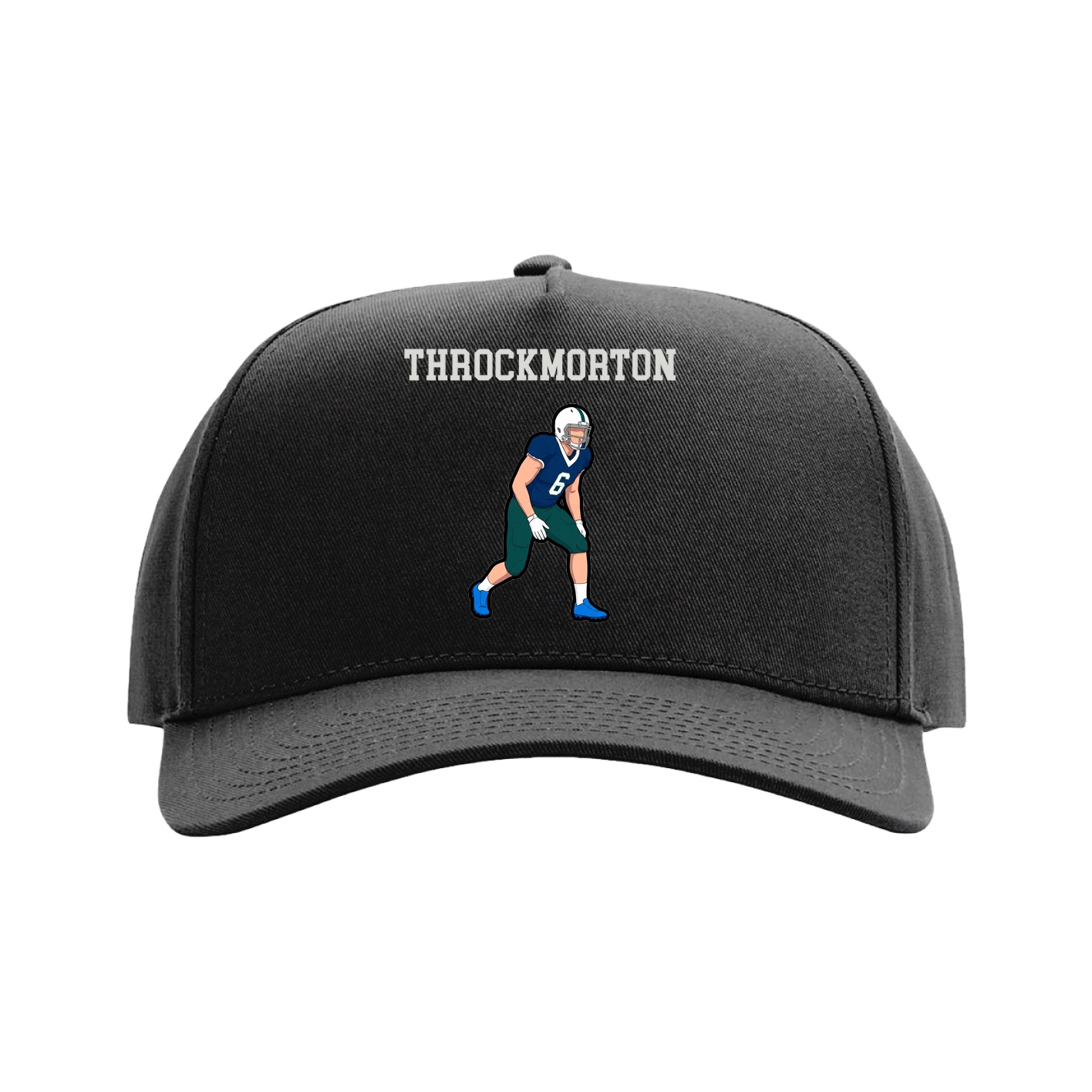 Full Fabric Five-Panel Champ Cap — Shirsey in Black