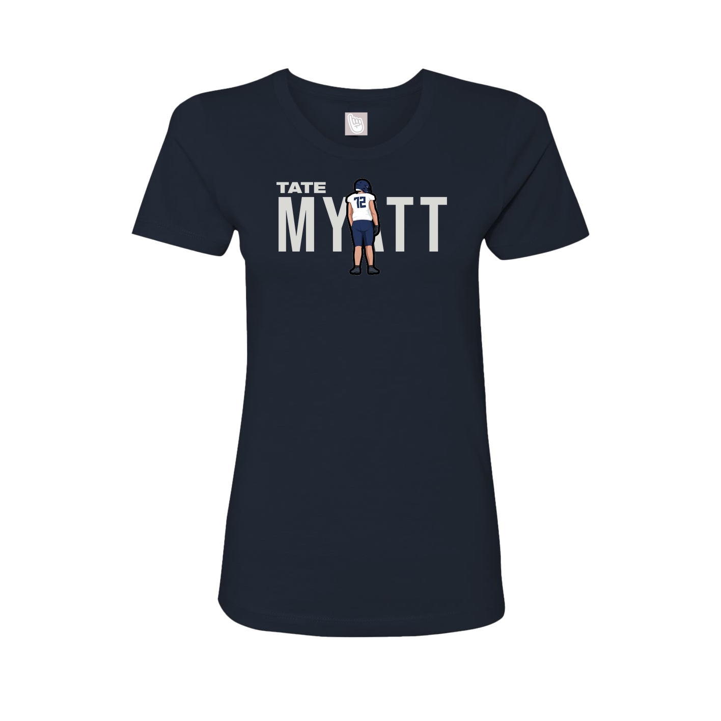 Fitted Women's Tee — Player Name in Navy