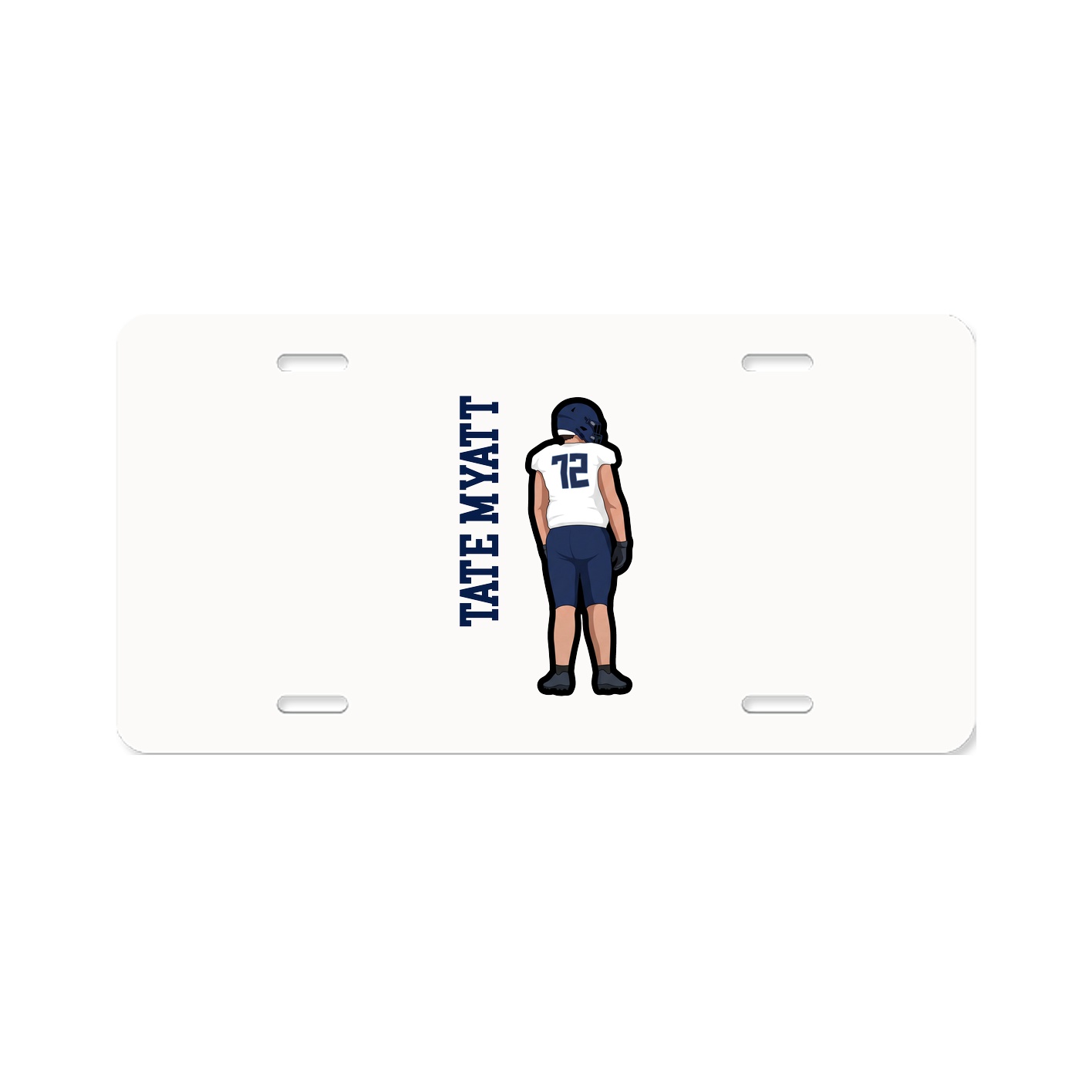 License Plate — Name Vertical in Classic