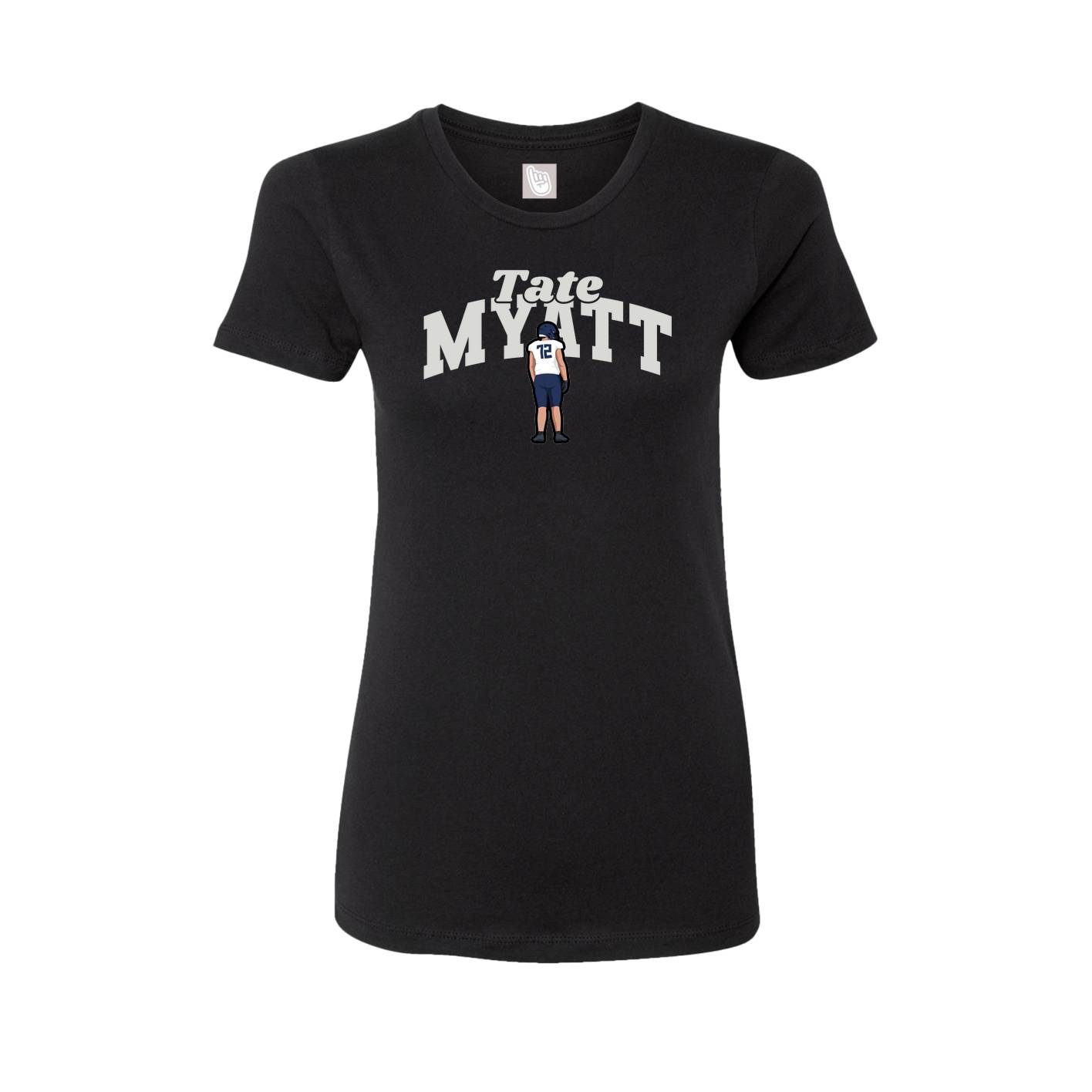 Fitted Women's Tee — Signature Arch in Black