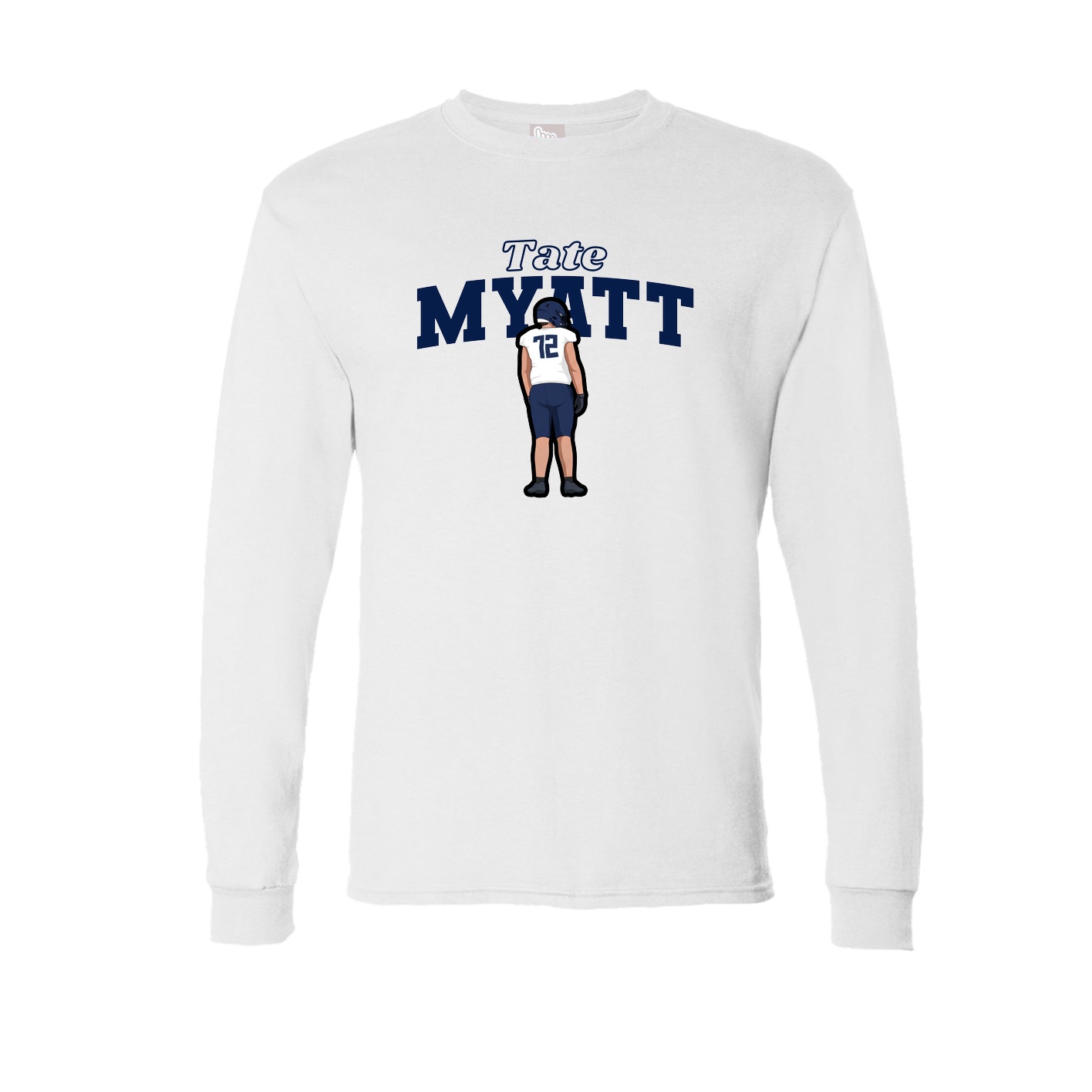 Long Sleeve Tee — Name Arch in White