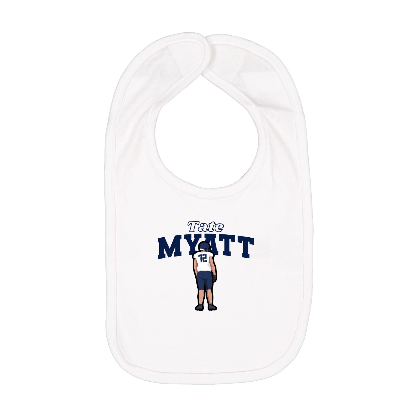 Infant Bib — Name Arch in White