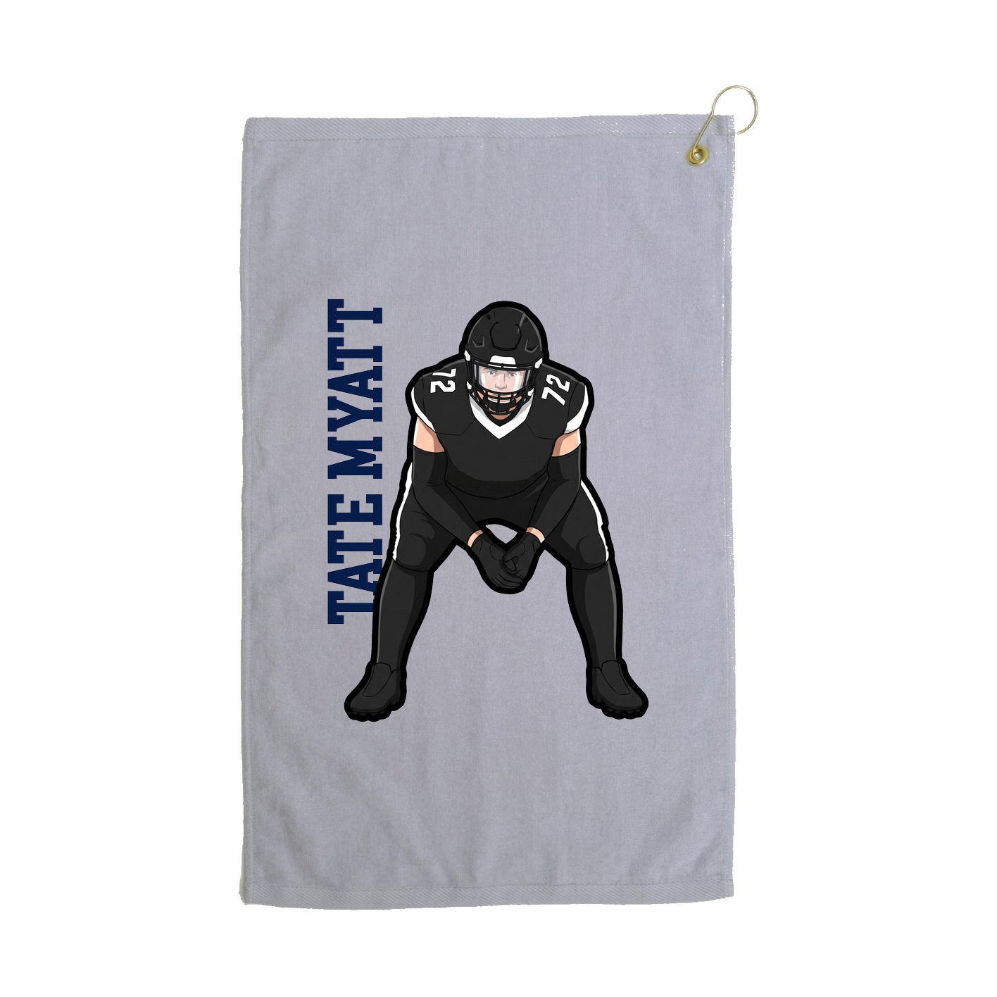 Golf Towel — Name Vertical in Grey